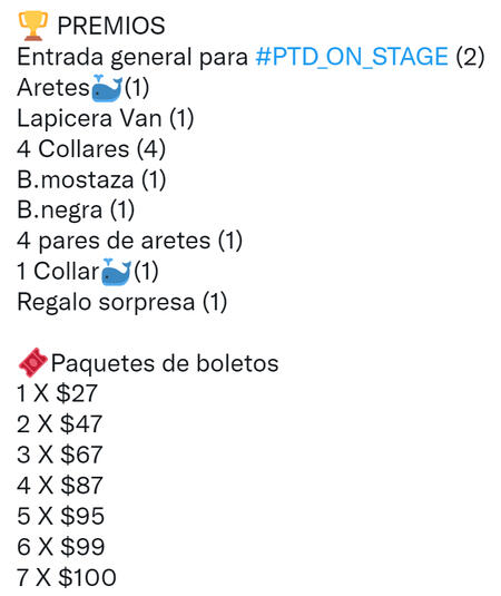 PREMIOS Y BOLETOS